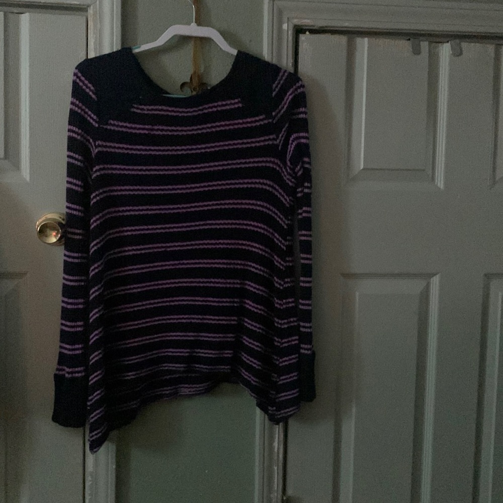 Justice Long Sleeve Purple Striped Shirt